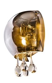 BURN nástěnné svítidlo 1x G9 40W bez zdroje 21,5cm IP20, chrom/křišťál