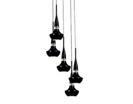 TASOS závěsné svítidlo 5x E14 40W bez zdroje 43cm IP20, černé