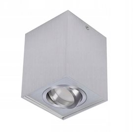 ELOY stropní bodové svítidlo 1x GU10 50W bez zdroje 9,5cm hranaté IP20, hliníkové