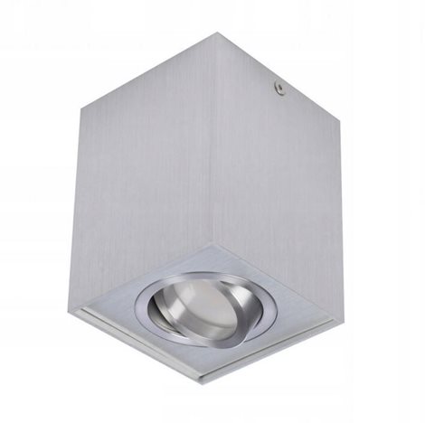 ELOY stropní bodové svítidlo 1x GU10 50W bez zdroje 9,5cm hranaté IP20, hliníkové 1
