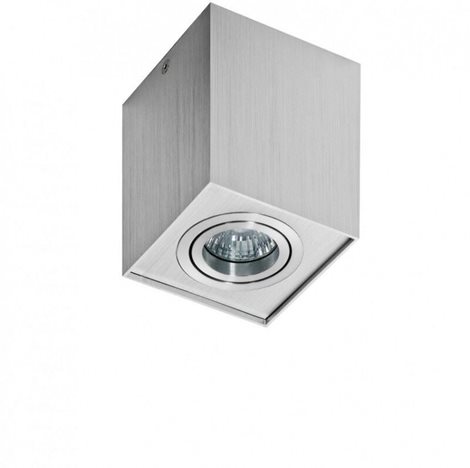 ELOY stropní bodové svítidlo 1x GU10 50W bez zdroje 9,5cm hranaté IP20, hliníkové 10
