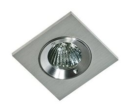 PABLO koupelnové podhledové svítidlo 1x GU10 50W bez zdroje 8cm hranaté IP54, hliníkové