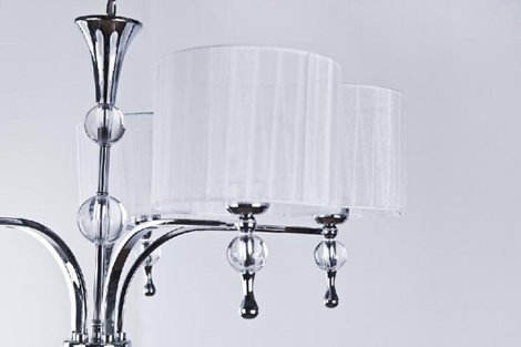 IMPRESS závěsné svítidlo 7x E27 50W bez zdroje 80cm IP20, bílá/chrom 5