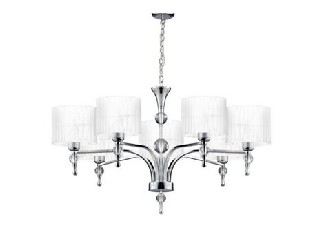 IMPRESS závěsné svítidlo 7x E27 50W bez zdroje 80cm IP20, bílá/chrom 1