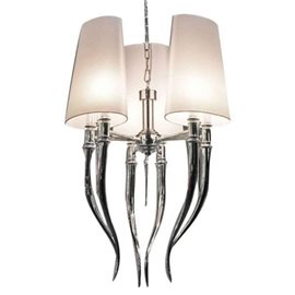 Diablo 3 BIG závěsné svítidlo 6x E14 11W bez zdroje 60cm IP20, chromové/bílá