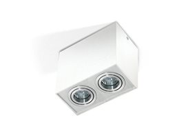 Eloy 2 přisazené bodové svítidlo 2x GU10 50W bez zdroje 18,5cm IP20, bílo-hliníkové