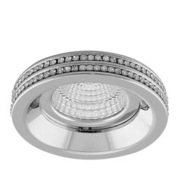 Eva Round podhledové svítidlo 1x GU10 50W bez zdroje 7,5cm kulaté IP20, chrom/křišťál