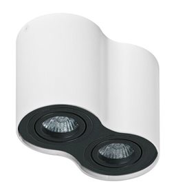 Bross 2 stropní bodové svítidlo 2x GU10 50W bez zdroje 18cm kulaté IP20, bílá/černá