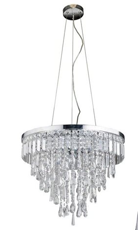 Kalabria závěsné/stropní svítidlo 6x G9 40W bez zdroje 52cm IP20, chrom/křišťál 1