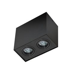 Eloy 2 přisazené bodové svítidlo 2x GU10 50W bez zdroje 18,5cm hranaté IP20, černé