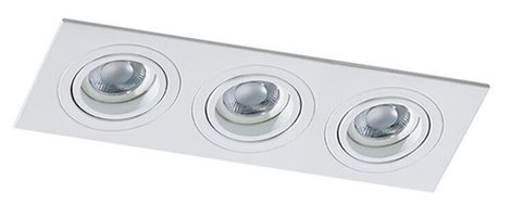 Caro 3 Square podhledové svítidlo 3x GU10 50W bez zdroje 25,6cm hranaté IP20, bílé 1