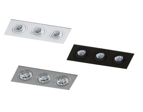 Caro 3 Square podhledové svítidlo 3x GU10 50W bez zdroje 25,6cm hranaté IP20, bílé 2