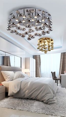 Luvia stropní svítidlo 6x GU10 40W bez zdroje 50cm IP20, chrom/křišťál 6