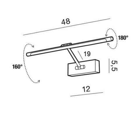 Davinci nástěnné svítidlo 8W 530lm 3000K 48cm IP20, chromové 4