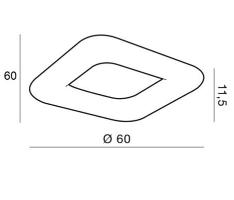 Donut přisazené svítidlo LED 84W 7140lm 2700-6000K 60cm hranaté IP20, bílé + ovladač 3