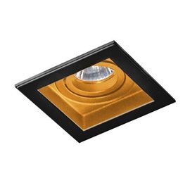 Minorka podhledové svítidlo 1x GU10 50W bez zdroje 10,6cm hranaté IP20, černá/zlatá