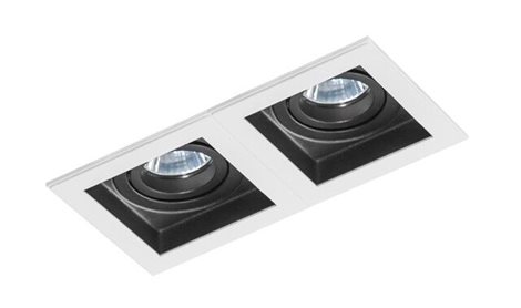 Minorka podhledové svítidlo 1x GU10 50W bez zdroje 10,6cm hranaté IP20, černá/zlatá 3