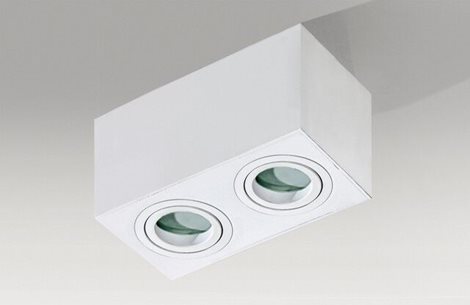 Brant 2 koupelnové přisazené svítidlo 2x GU10 50W bez zdroje 18cm hranaté IP44, bílé 3