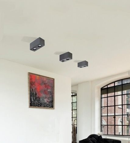 Brant 2 přisazené svítidlo 2x GU10 50W bez zdroje 18cm hranaté IP20, bílé 4
