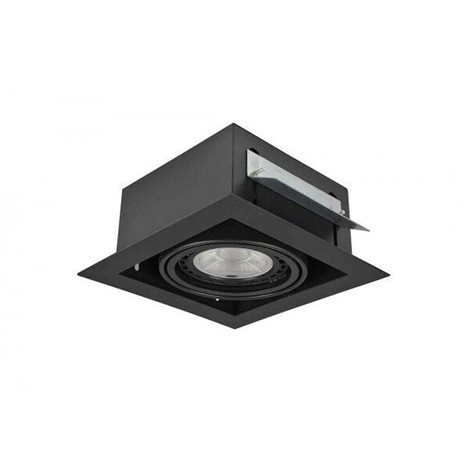 Nova podhledové svítidlo 1x GU10 40W bez zdroje 19,5cm hranaté IP20, černé 1