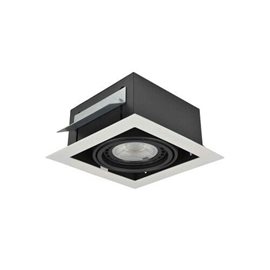 Nova podhledové svítidlo 1x GU10 40W bez zdroje 19,5cm hranaté IP20, bílé/černé