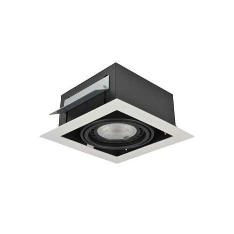Nova podhledové svítidlo 1x GU10 40W bez zdroje 19,5cm hranaté IP20, bílé/černé 1