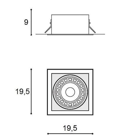 Nova podhledové svítidlo 1x GU10 40W bez zdroje 19,5cm hranaté IP20, bílé/černé 2