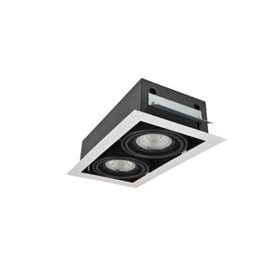 Nova 2 podhledové svítidlo 2x GU10 40W bez zdroje 34,5cm hranaté IP20, bílé/černé