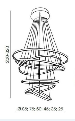 Wheel závěsné svítidlo LED 140W 8400lm 3000K stmívatelné 85cm IP20, černé 4