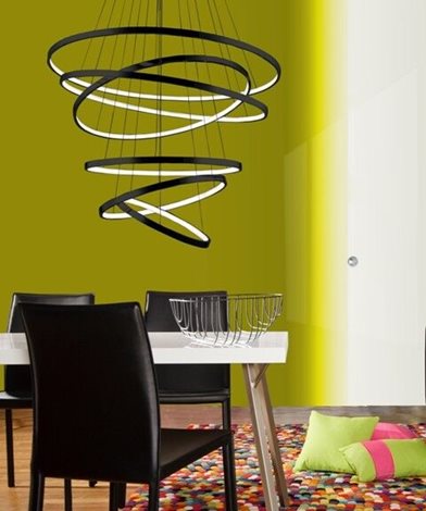 Wheel závěsné svítidlo LED 140W 8400lm 3000K stmívatelné 85cm IP20, černé 2