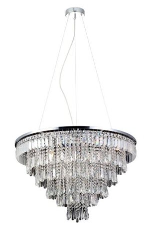 Kalabria XL závěsné svítidlo 12x G9 40W bez zdroje 80cm kulaté IP20, chrom/křišťál 1