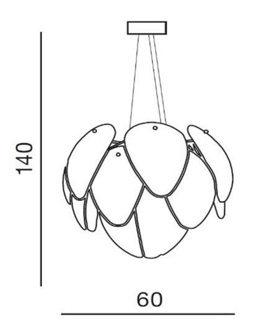 Antires závěsné svítidlo 5x E27 40W bez zdroje 60cm IP20, chrom/kouřová 2