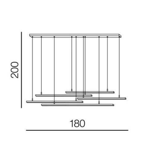 Merlo závěsné svítidlo LED 49W 3280lm 3000K stmívatelné 180cm IP20, černé 3
