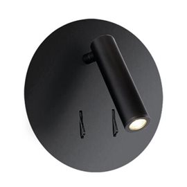 Faro nástěnné bodové svítidlo s vypínačem LED 3W 250lm + 6W 420lm 3000K IP20, černé