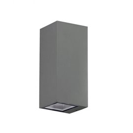 Jake Wall venkovní nástěnné bodové svítidlo 2x GU10 35W bez zdroje 21cm hranaté IP54, tmavě šedé