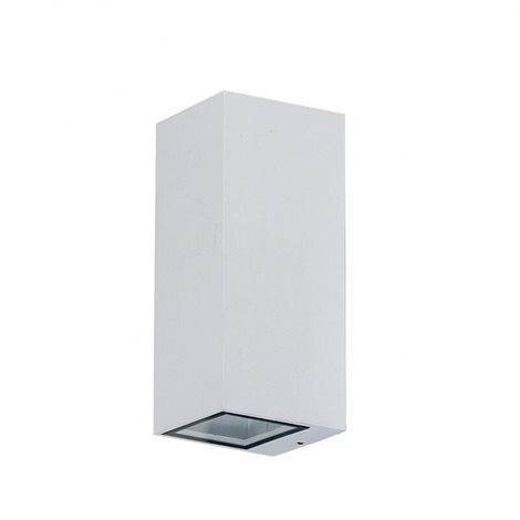 Jake Wall venkovní nástěnné bodové svítidlo 2x GU10 35W bez zdroje 21cm hranaté IP54, bílé 1