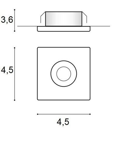 Fill podhledové svítidlo LED 5W 425lm 4000K 4,5cm hranaté IP20, černé 3