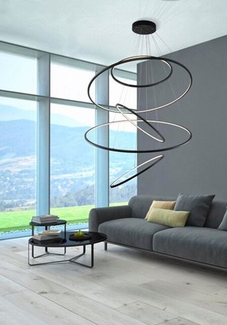 Wheel XXL závěsné svítidlo LED 190W 11400lm 3000K IP20, lesklý chrom 3