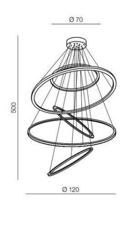 Wheel XXL závěsné svítidlo LED 190W 11400lm 3000K IP20, lesklý chrom 4