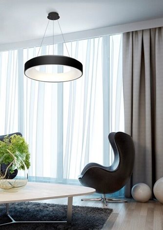Sovana závěsné svítidlo LED 40W 2200lm 2700-6500K 45cm kulaté IP20, šedé + ovladač 6