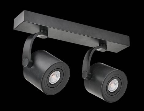 Bross Arm 2 stropní bodové svítidlo 2x Gu10 35W bez zdroje 33cm IP20, černé 2