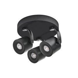 Bross Arm 3 stropní bodové svítidlo 3x GU10 35W bez zdroje 30cm kulaté IP20, černé