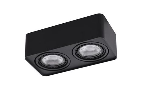 PAOLA přisazené bodové svítidlo 2x GU10 50W bez zdroje 29cm hranaté IP20, černé 1