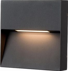 CASORIA venkovní nástěnné svítidlo LED 6W 450lm 3000K 15cm hranaté IP54, tmavě šedé