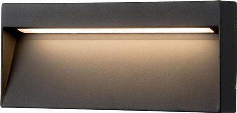 CASORIA venkovní nástěnné svítidlo LED 6W 450lm 3000K 20cm hranaté IP54, tmavě šedé 1