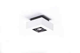 NIKEA 1 přisazené bodové svítidlo 1x GU10 50W bez zdroje 14cm hranaté IP20, bílá/černá
