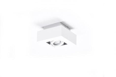 NIKEA 1 přisazené bodové svítidlo 1x GU10 50W bez zdroje 14cm hranaté IP20, bílé 1
