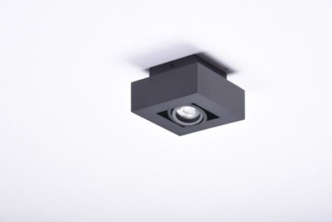 NIKEA 1 přisazené bodové svítidlo 1x GU10 50W bez zdroje 14cm hranaté IP20, černé 2