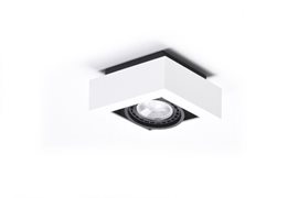 NIKEA 1 přisazené bodové svítidlo 1x GU10 ES111 16W bez zdroje 14cm hranaté IP20, bílá/černá