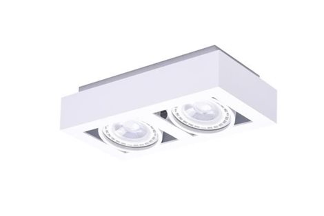 NIKEA 2 přisazené bodové svítidlo 2x GU10 ES111 16W bez zdroje 25cm hranaté IP20, bílé